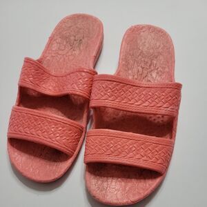 Pali Slides Womens 7 Size Coral Sandals Two Stap Comfort Stretch Boho Minimalist